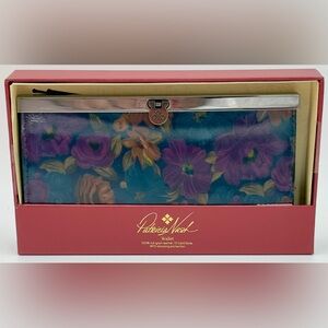 Patricia Nash Cauchy Wallet Peruvian Painting Purple Teal Brown Navy NWT In Box
